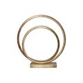 H2H Metal Swirl Abstract Sculpture on Square Base, Gold H22674401